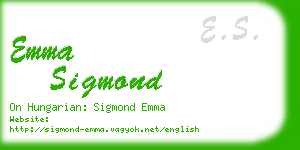 emma sigmond business card